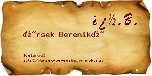 Érsek Bereniké névjegykártya